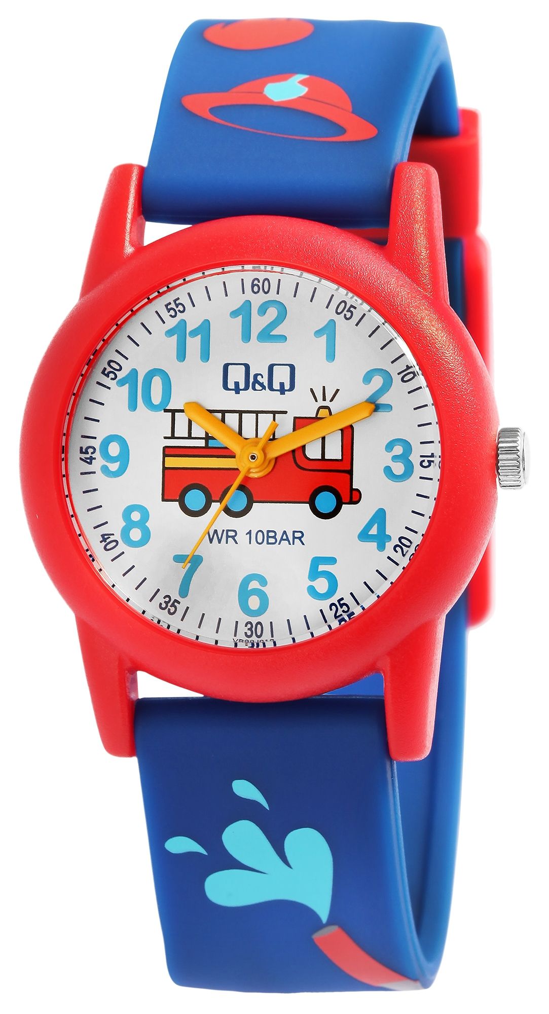 Q&amp;Q kinderhorloge "Brandweer", kunststof band, 10 ATM