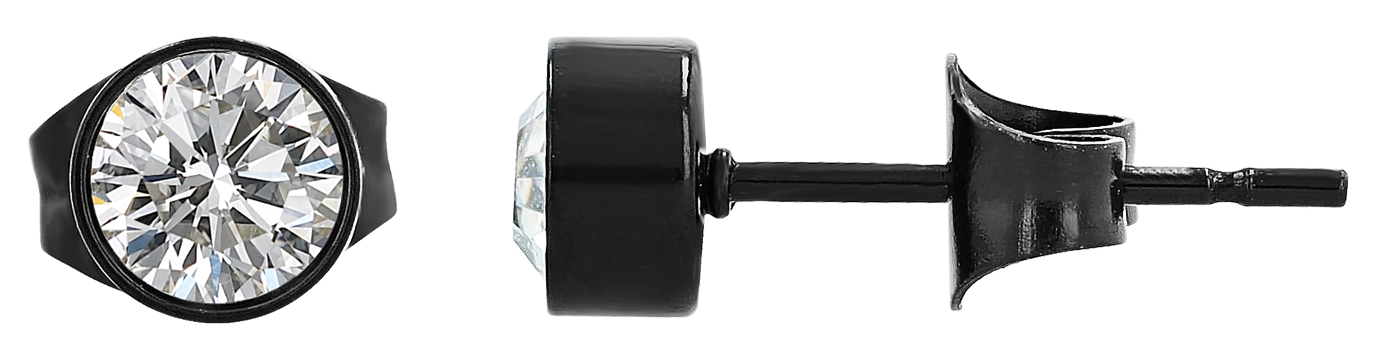 "Mora", roestvrijstalen oorbellen, similibre zetting