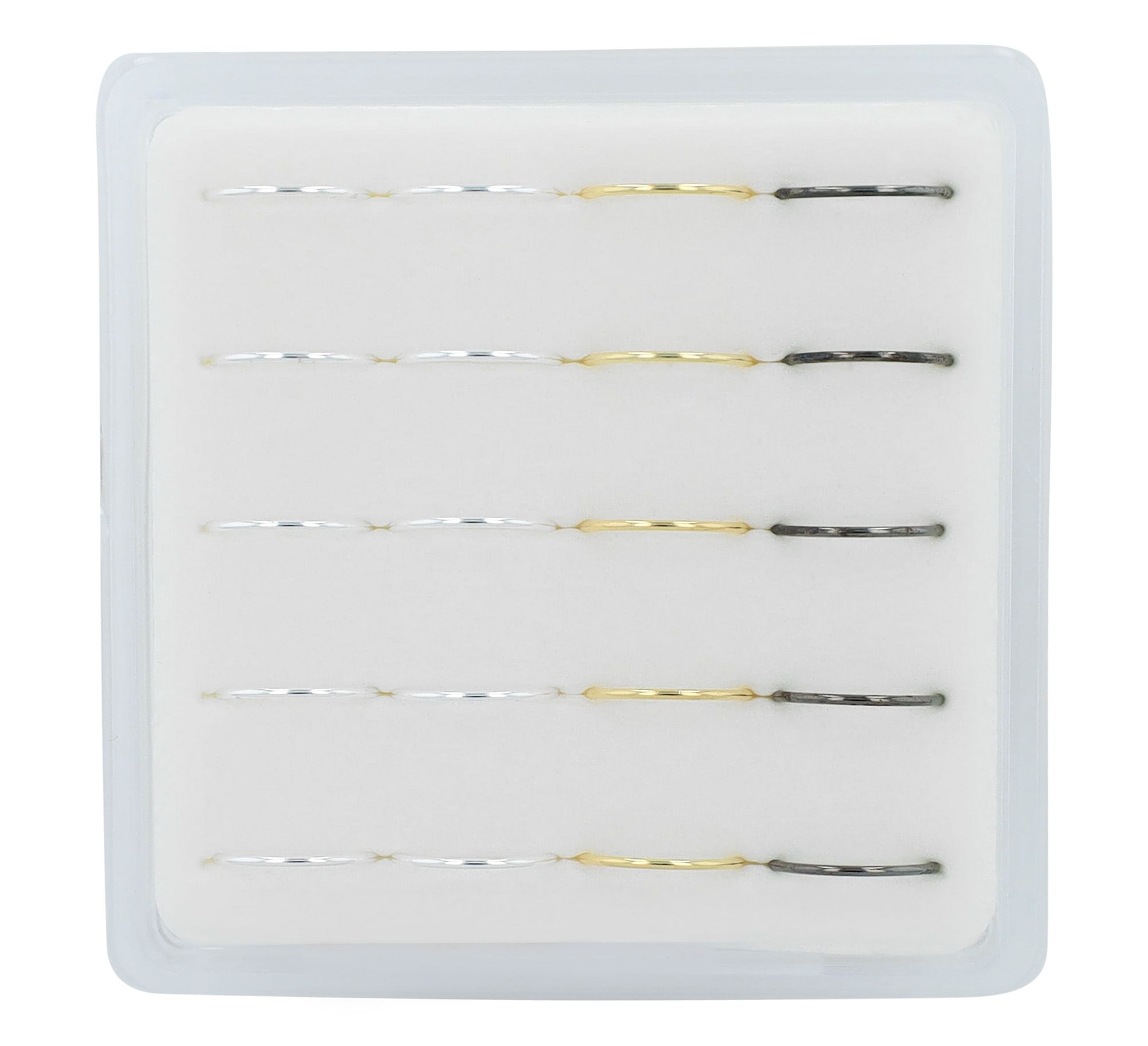 "Voncia" open neusring/ neuspiercing, 925/- echt zilver, gerhodineerd, 3 variaties, PU-20 stuks