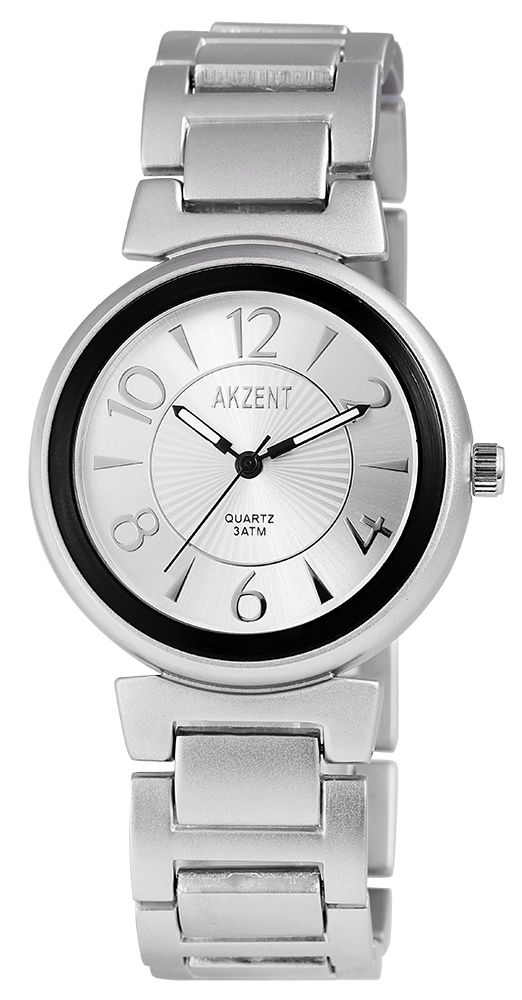 Accent dameshorloge met metalen armband