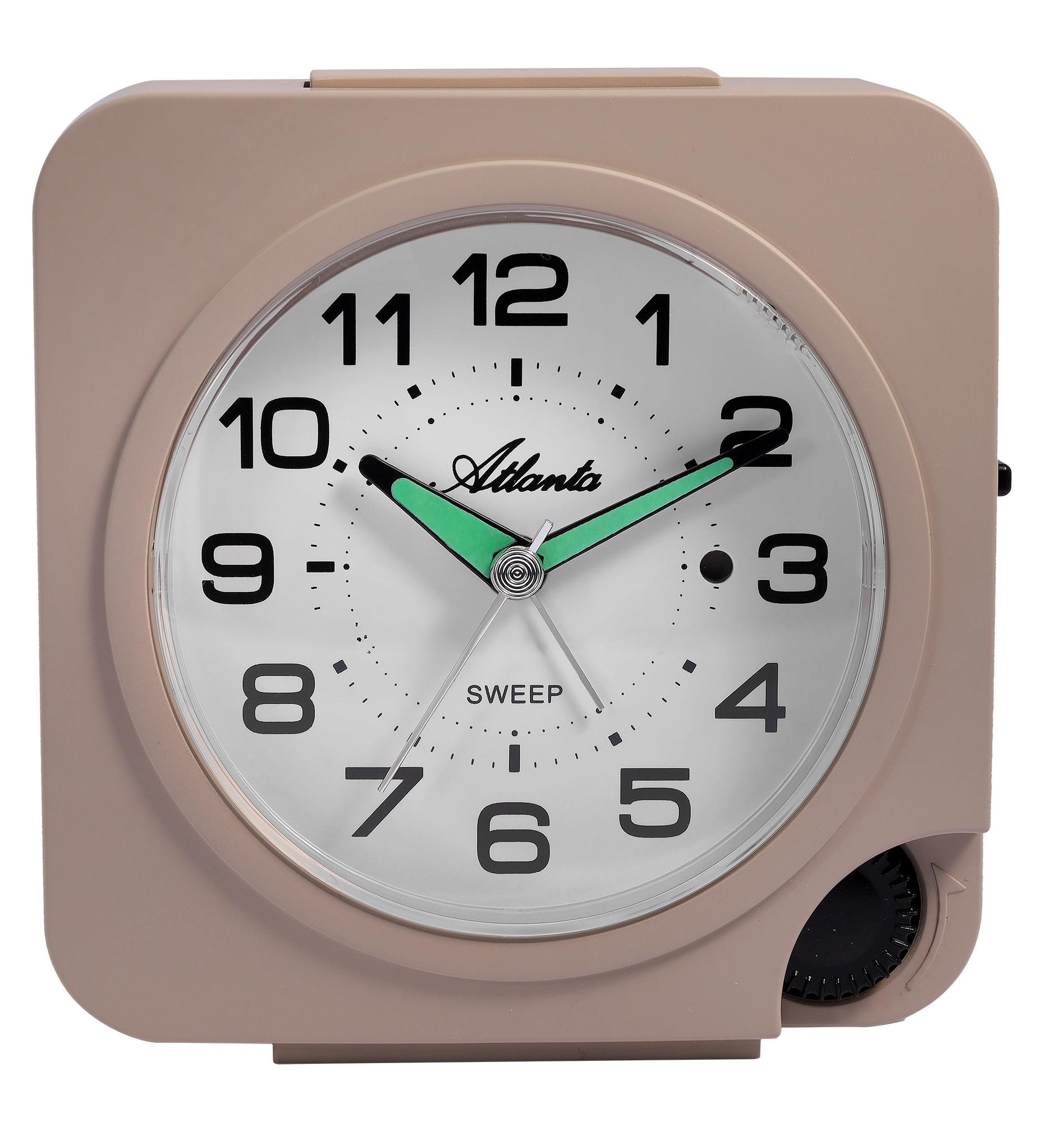 Atlanta Quarz-Wecker (Leisegang/ Licht/ Snooze), beige