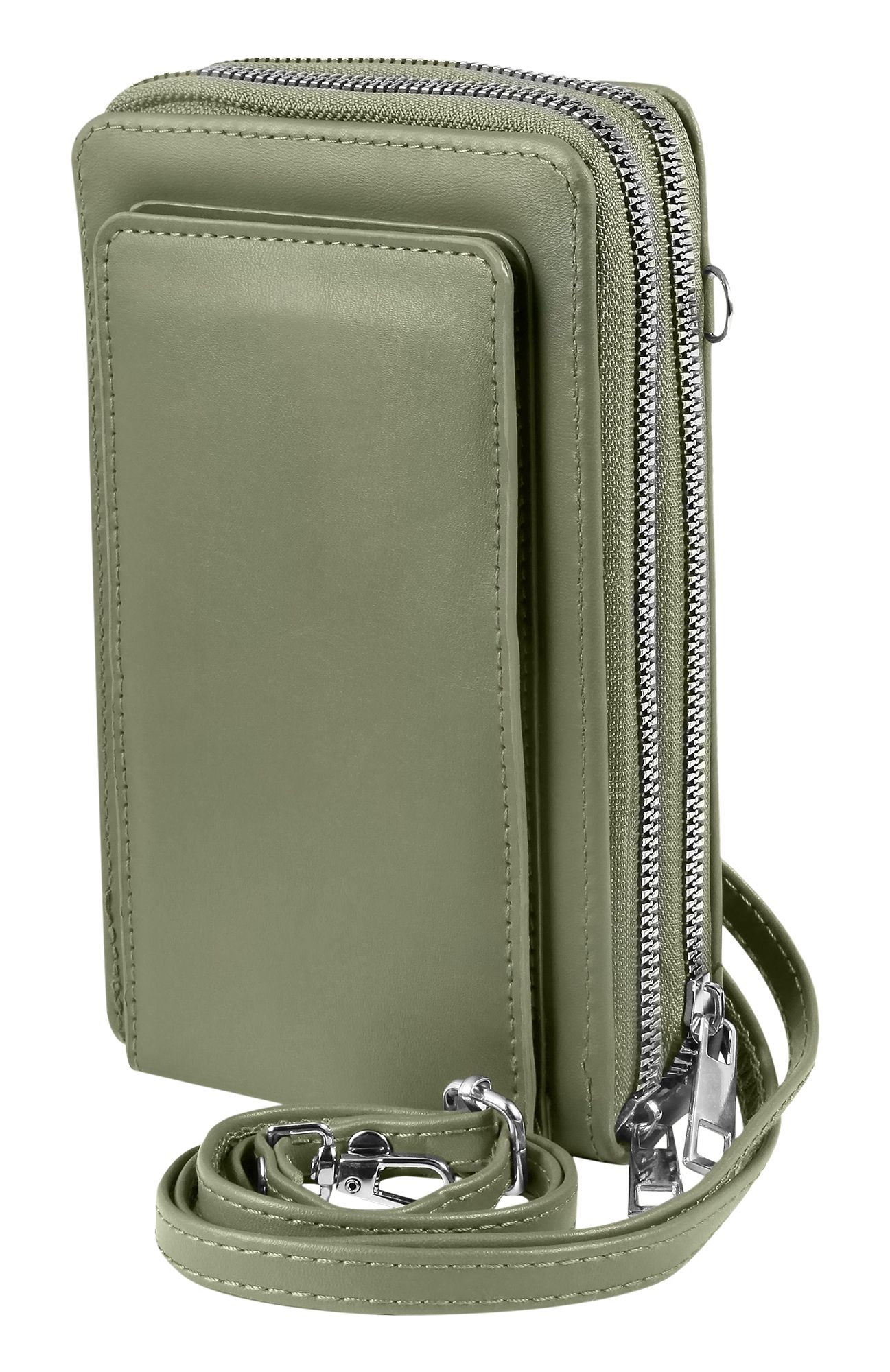 Handyumhängetasche aus Lederimitation, geeignet für iPhone15, hellgrün