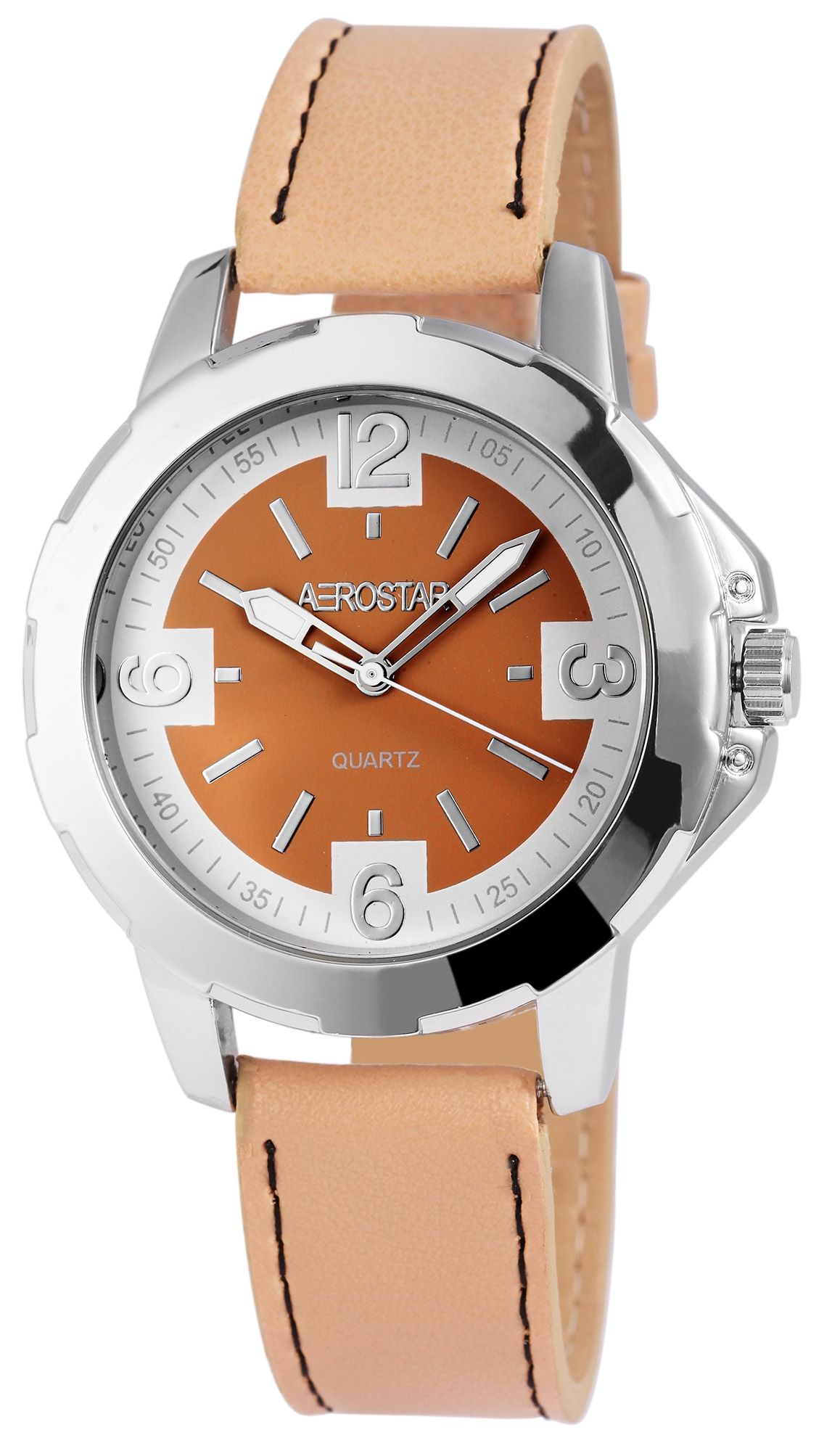 Aerostar Herrenuhr mit Lederimitationsarmband