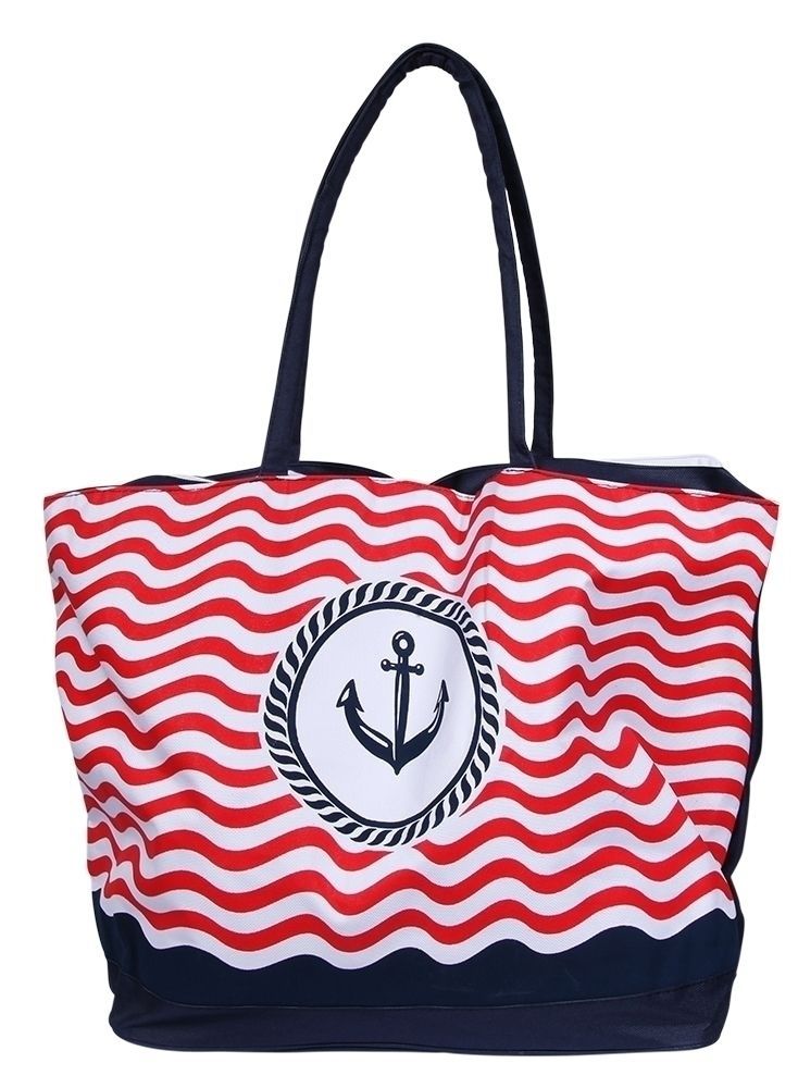 Strandtasche aus Textil, maritim
