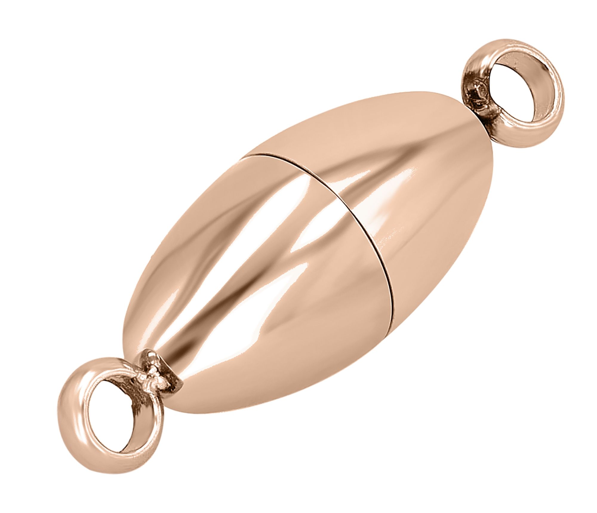Magnetschließe oval, Edelstahl IPR poliert  6 mm