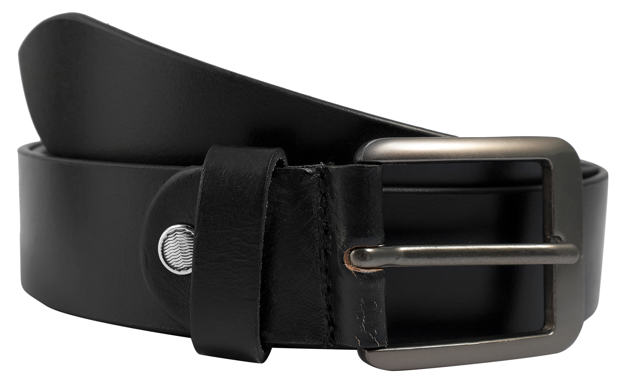 Leonardo Verrelli Gürtel Echtleder, kürzbar in schwarz, 100 cm