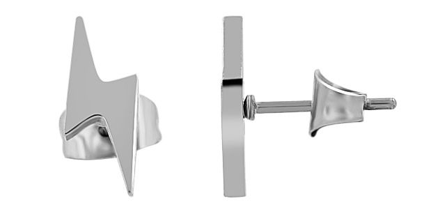 Akzent Blitz-Ohrstecker "Ryx" aus Edelstahl, silberfarben