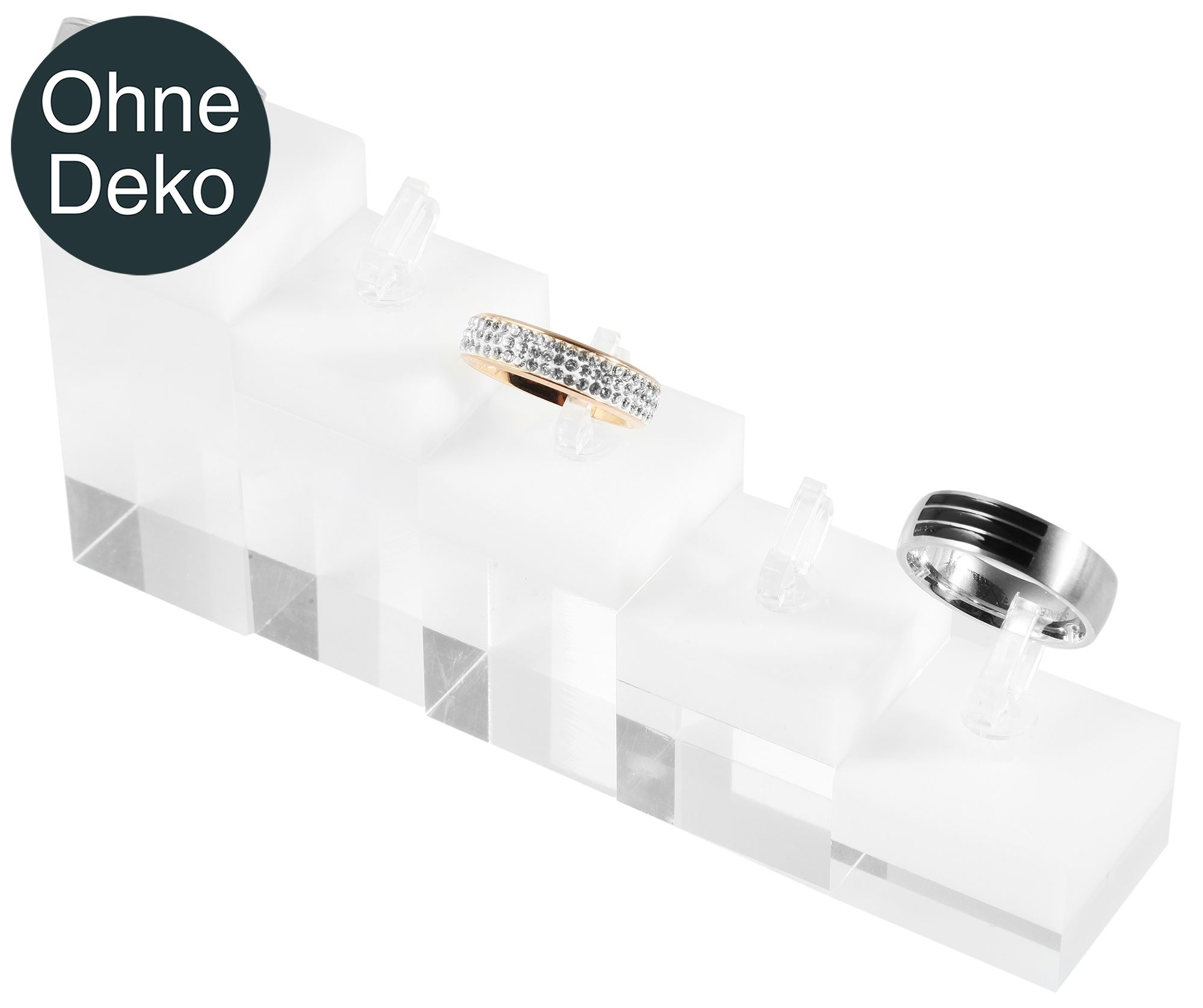 Ringdisplay, Kunststoff, transparent, 3 cm x 6 cm x 3 cm