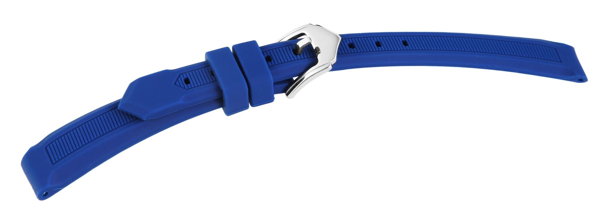 Siliconen horlogeband, blauw, gesp, 12 mm