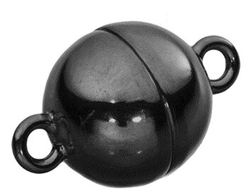 Magnetschließe aus Edelstahl, schwarz/ionenplattiert, Ø 14 mm