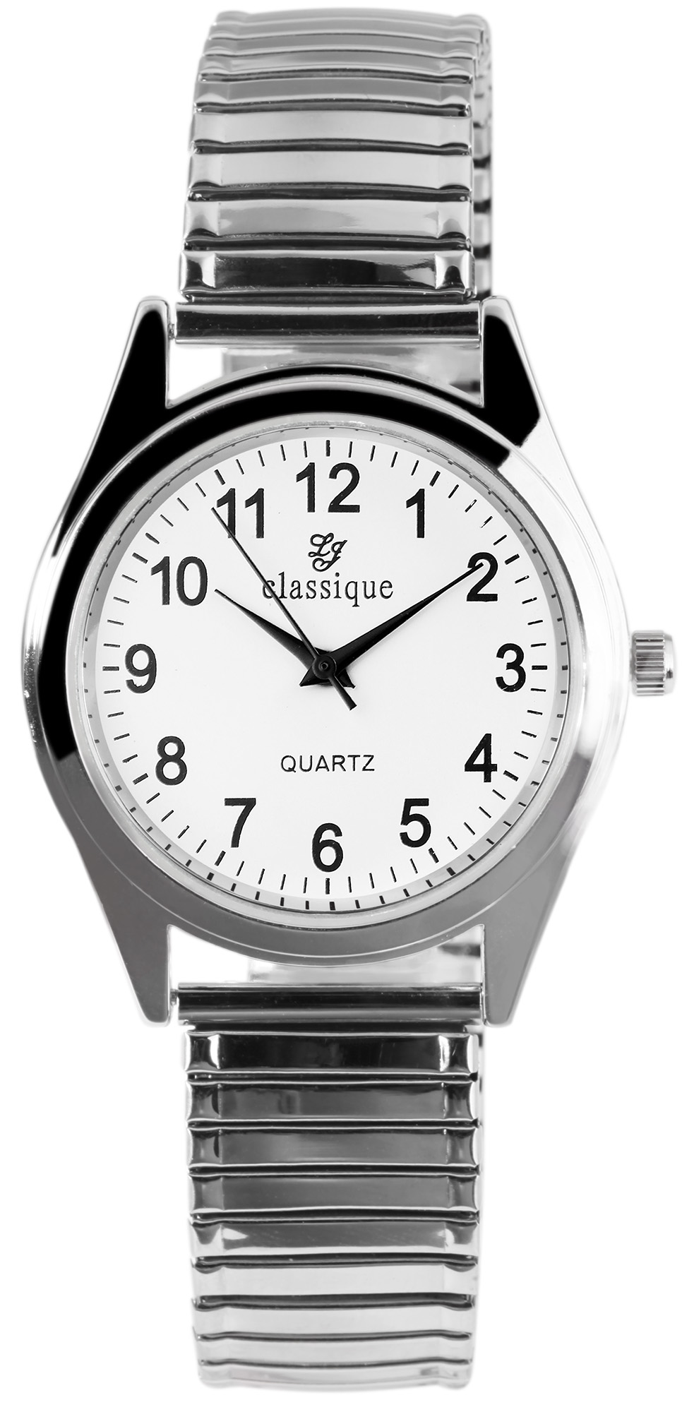 Classique Herrenuhr mit Edelstahlzugarmband, silberfarben