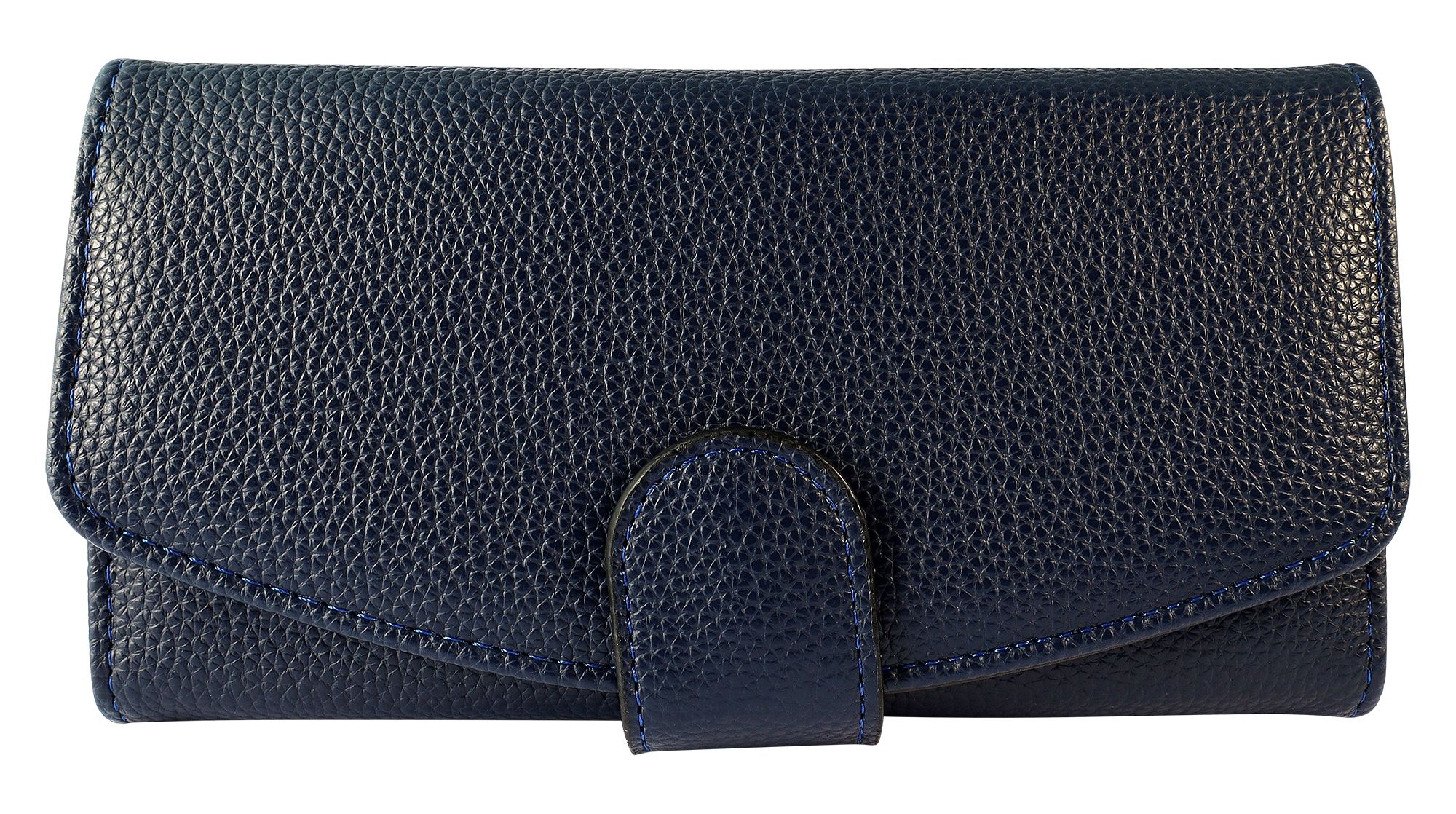 Damengeldbörse mit Überschlag, Lederimitat, dunkelblau