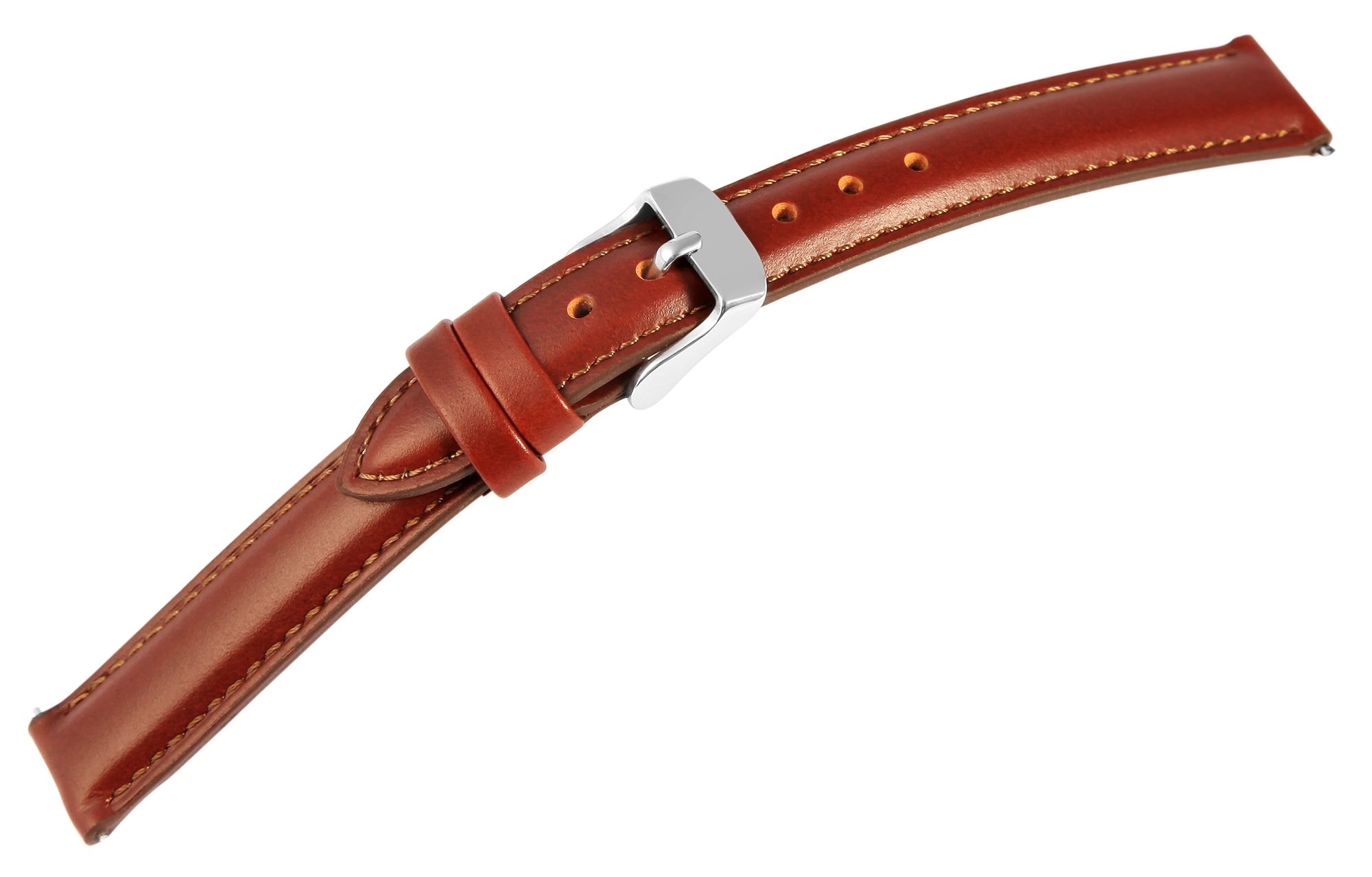 Echtleder Uhrenarmband (Quick-Release), rot-braun, 16 mm