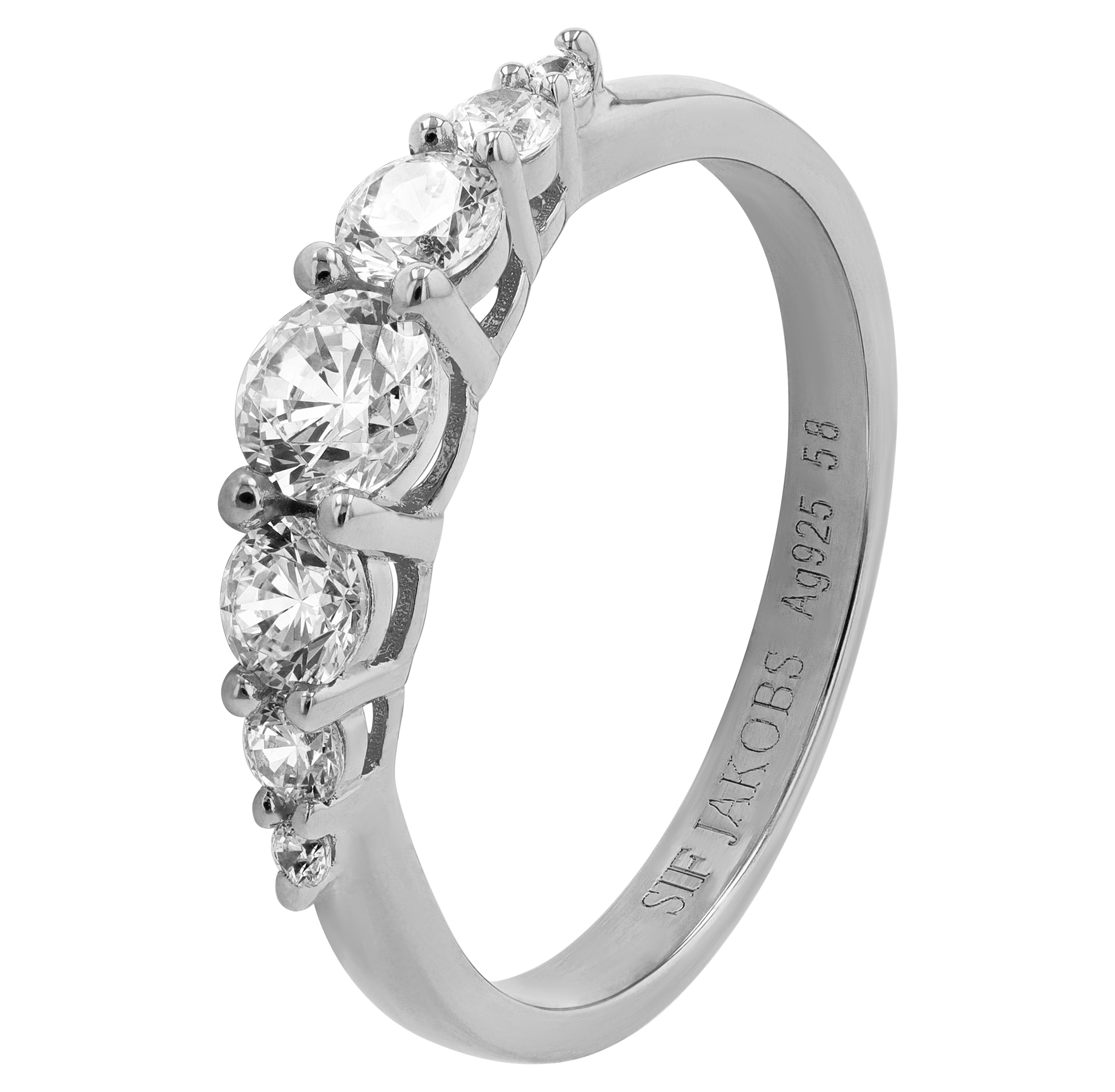 Sif Jakobs Jewellery 925/- echt zilveren ring "Belluno", maat 58, zirkonia (wit), zilverkleurig