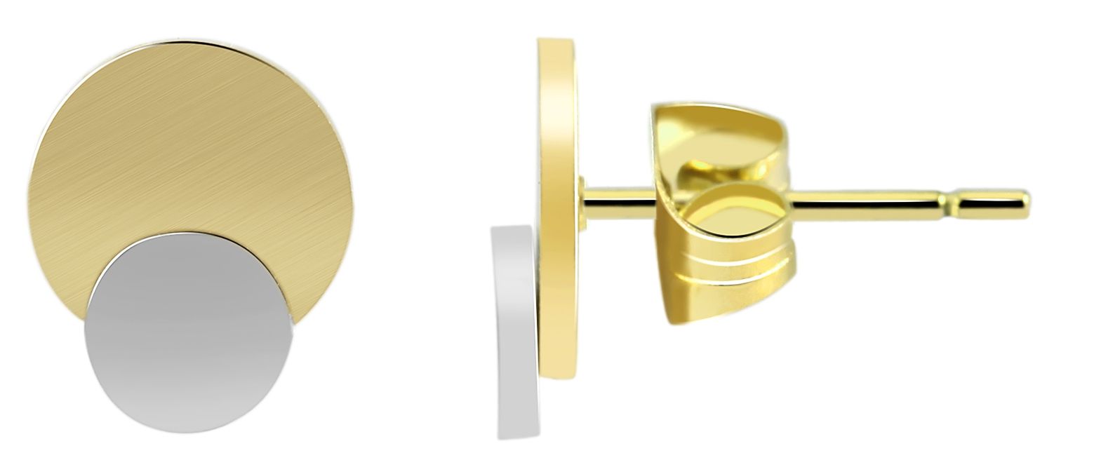 Accent oorbellen van roestvrij staal, geïoniseerd, zilver- en goudkleurig