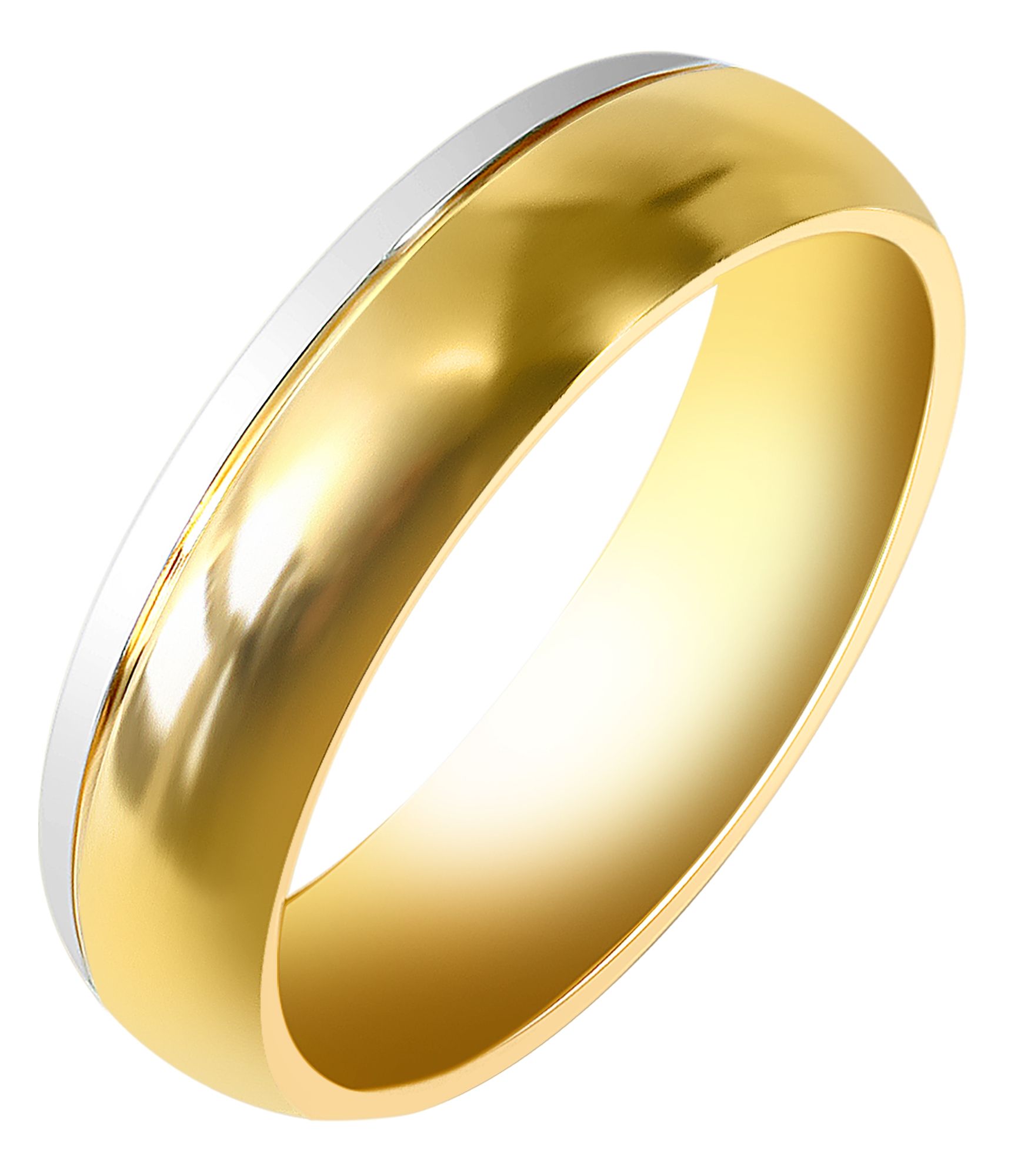 Akzent Herren-Partnerring, Edelstahl, bicolor, Gr. 58