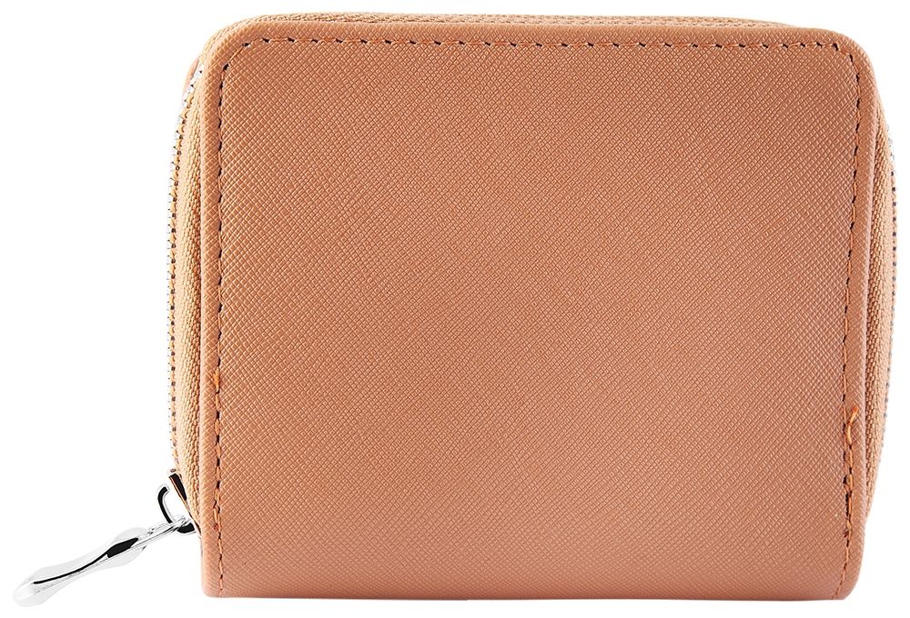 Cham Cham damesportemonnee van imitatieleer. Afmeting 10 x 11 cm in beige/bruin