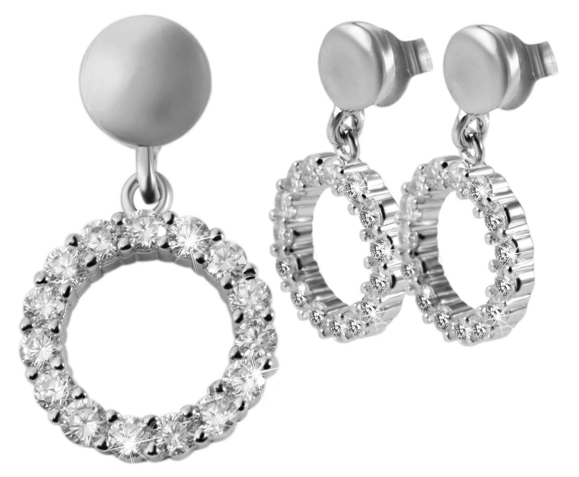 925 Silber Schmuckset mit Ohrring und Anhänger, 925/rhodiniert, 4,38g