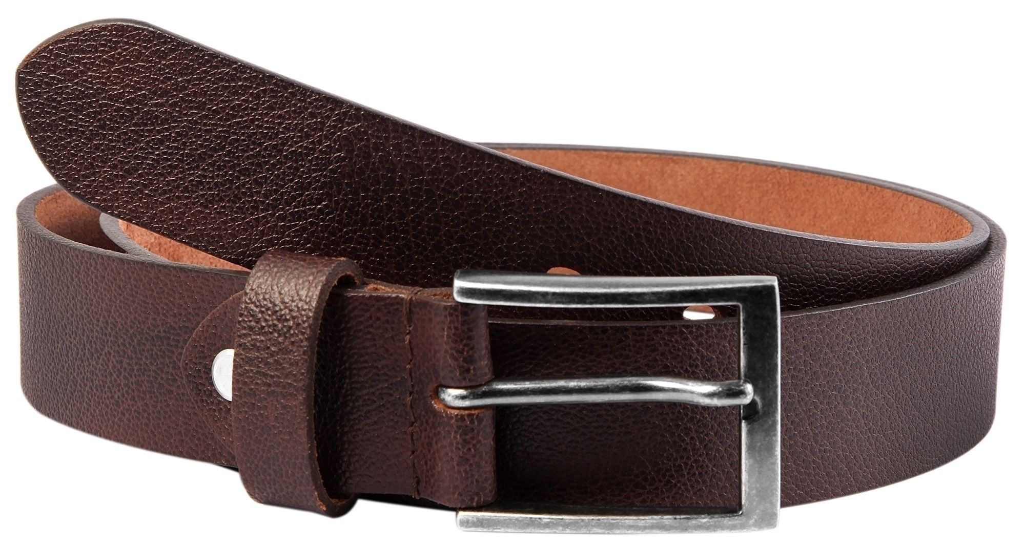 Leonardo Verrelli echt leren riem, donkerbruin, kan worden ingekort, lengte 140 cm