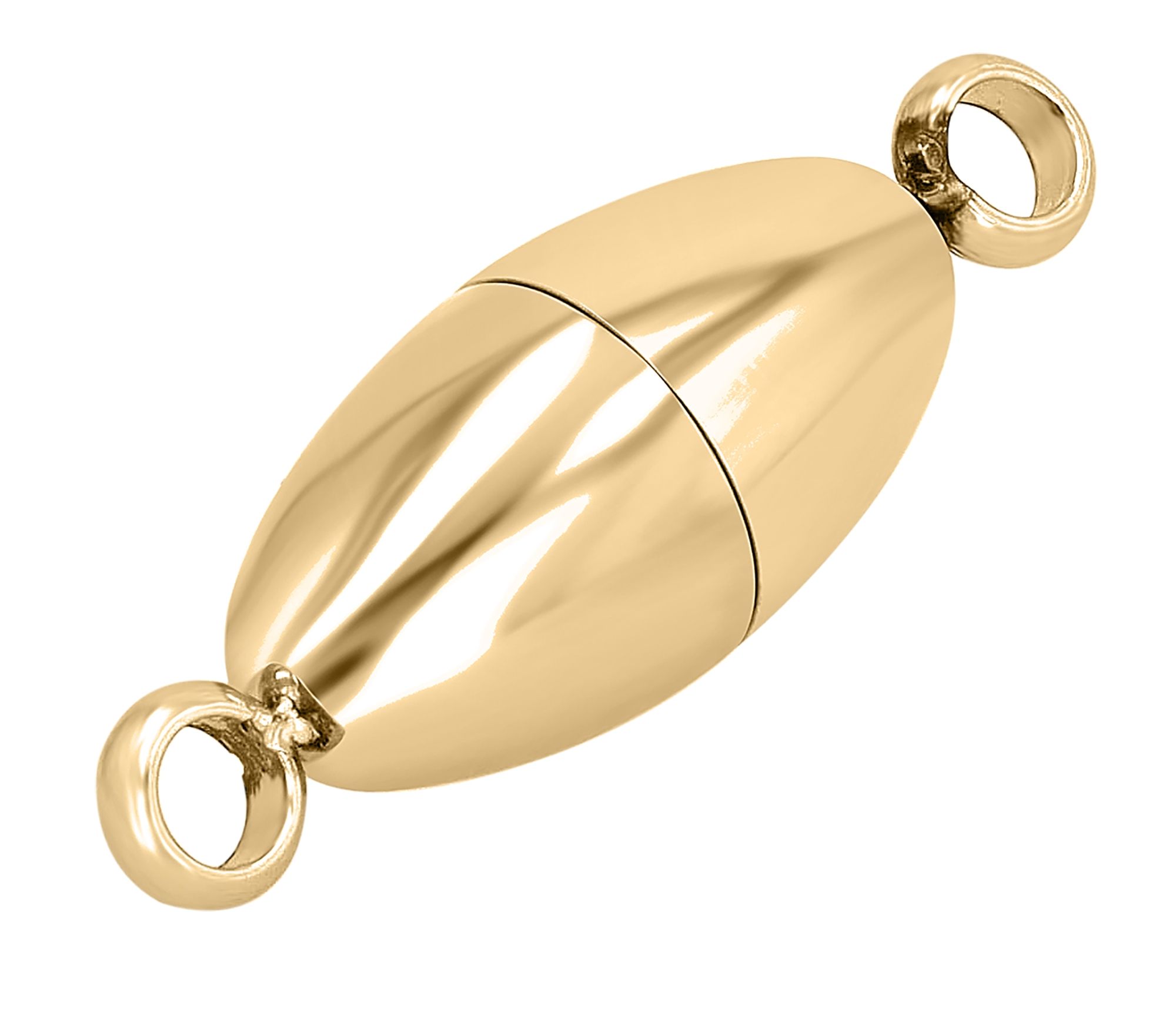 Magnetschließe oval, Edelstahl goldfarben, poliert, 8 mm