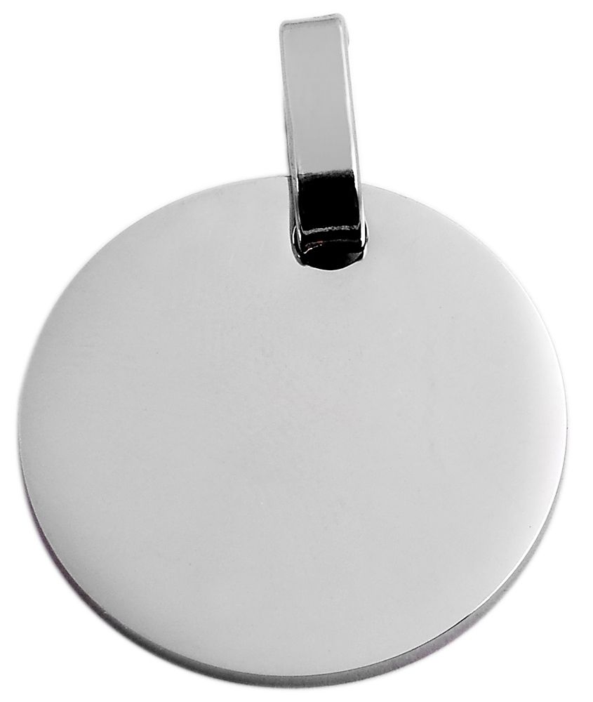 Akzent Gravuranhänger aus Edelstahl, rund, silberfarben/poliert