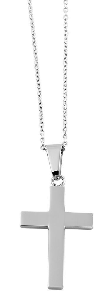 Akzent Ankerkette mit Kreuzanhänger aus Edelstahl in silberfarbig
