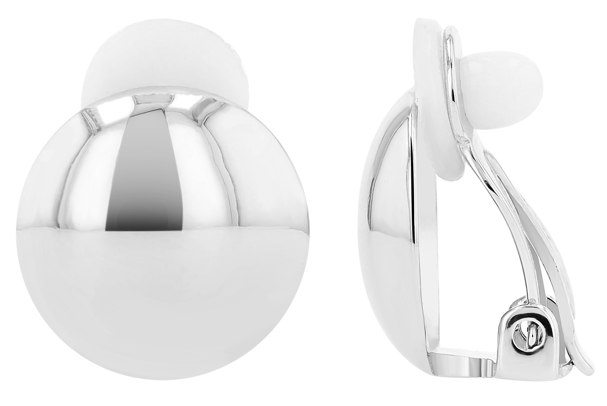 "Arlinda" 925/- Echt Silber Ohrstecker mit Ohrclip, silberfarben rhodiniert