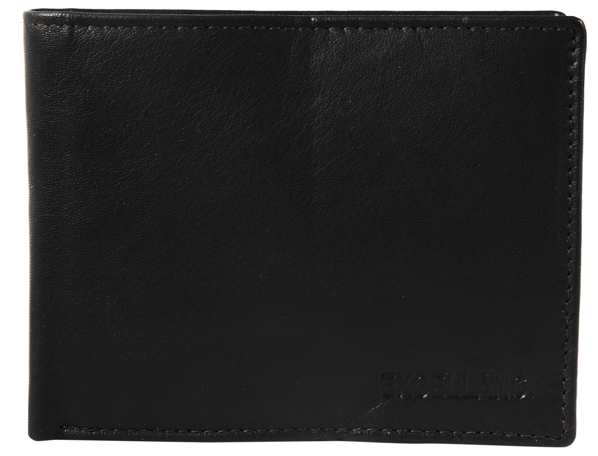 Excellanc Echtleder Geldbörse, Querformat, schwarz