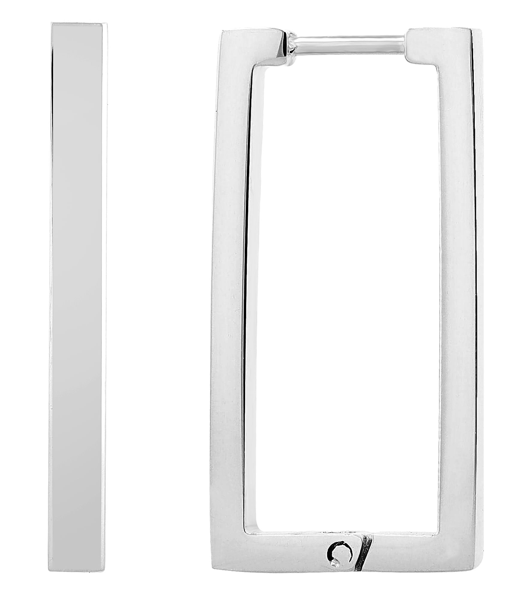 "Peggy" roestvrijstalen vierkante hoepeloorbellen, zilverkleurig