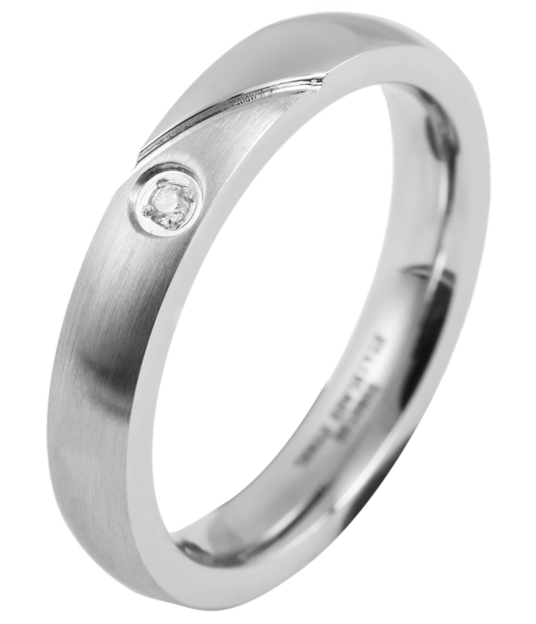 Accent damesring in roestvrij staal, zilverkleurig met similietsteen