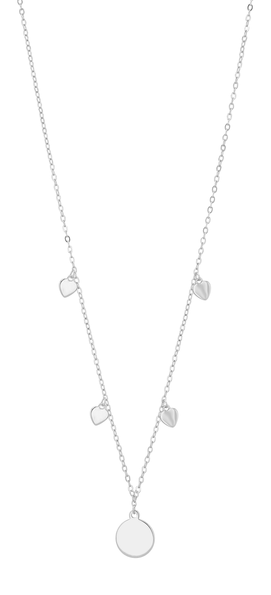 "Insi" 925/- halsketting van echt zilver met hanger, gerhodineerd, graveerplaatje