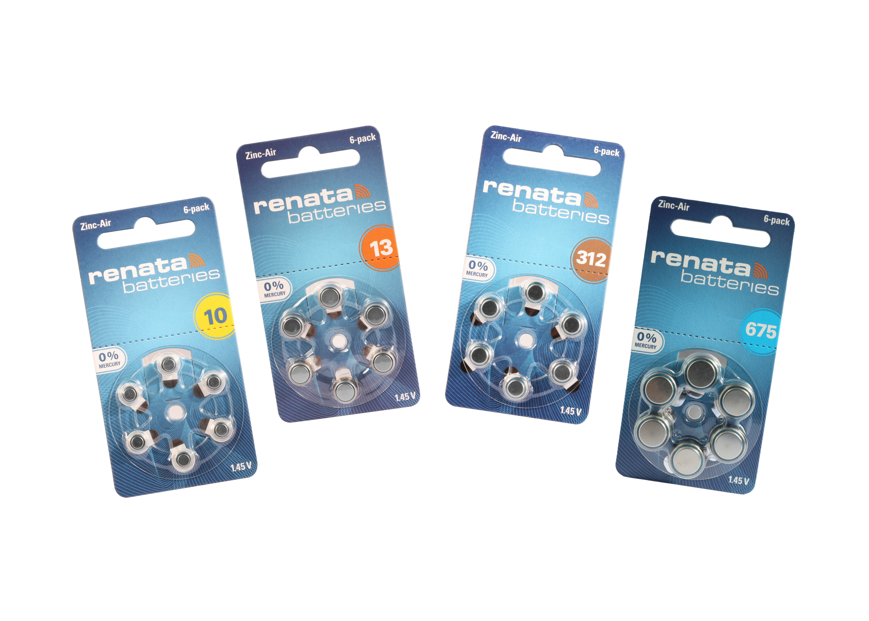 Renata hoortoestelbatterijen, 0% kwik, VE 6 H10 - H675