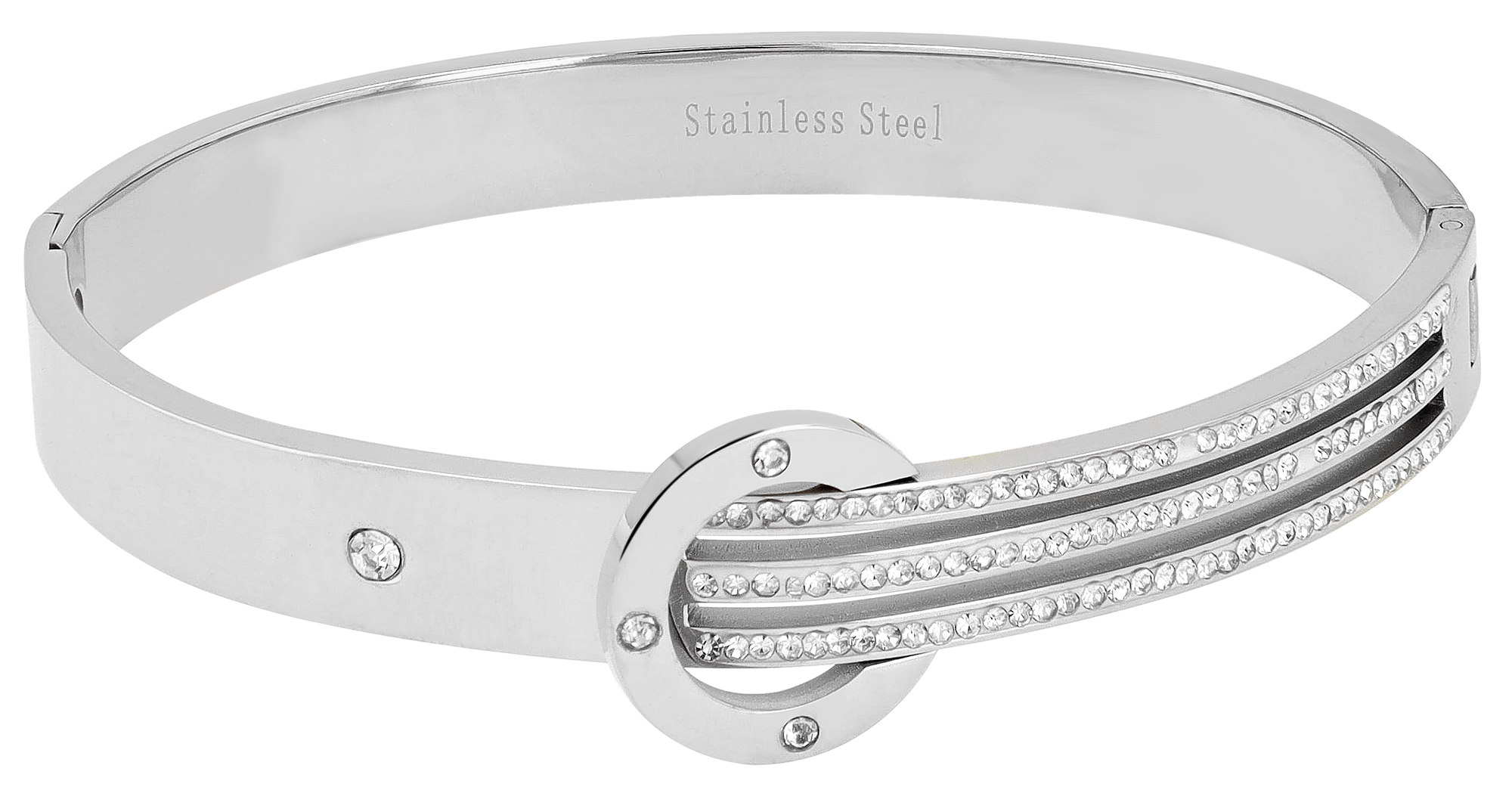 Roestvrijstalen armbanden "Liora", similibre zetting