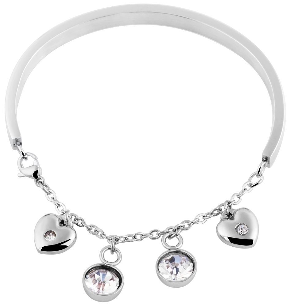 Roestvrijstalen accent armband met hanger