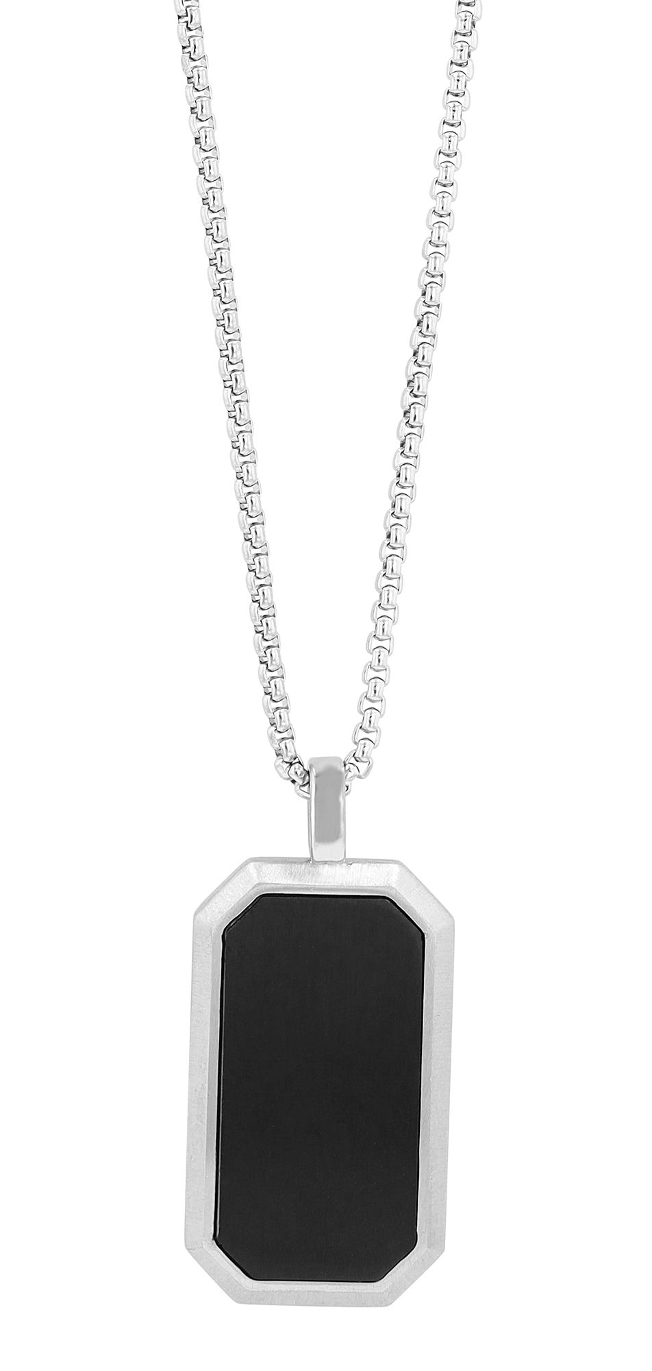 Akzent Erbskette mit mattiertem Dogtag, Edelstahl, zweifarbig