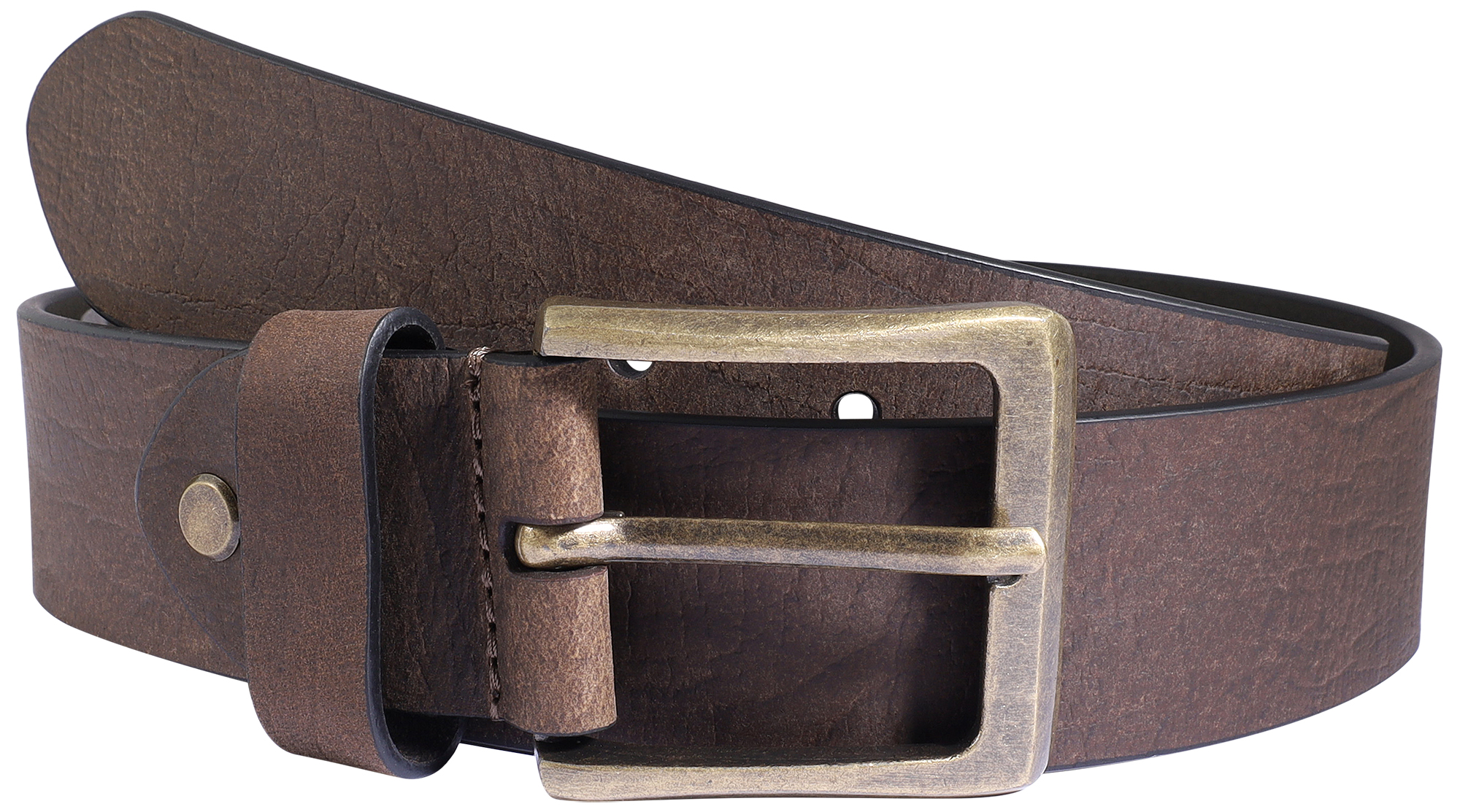 Leonardo Verrelli Echtleder Gürtel, dunkelbraun, kürzbar, 100 cm