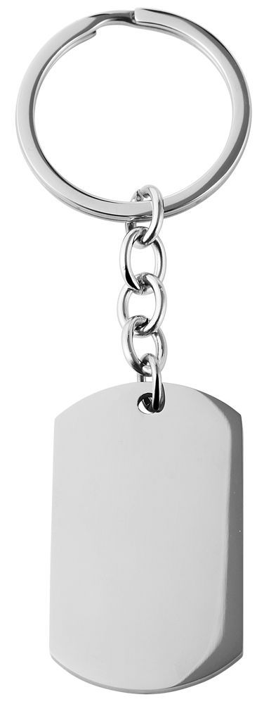 Accent sleutelhanger, roestvrij staal, zilverkleurig
