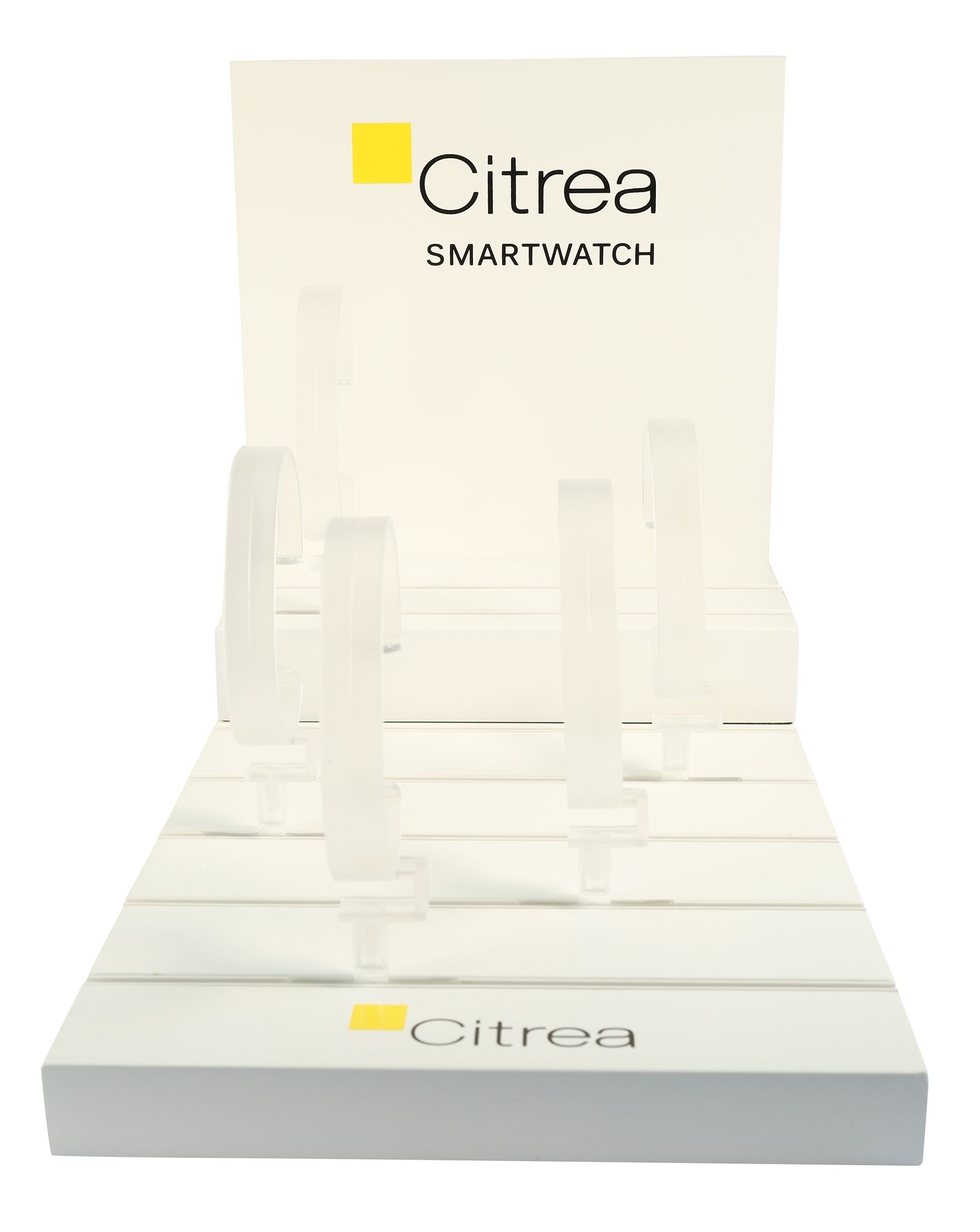Citrea display voor 8 horloges, smartwatch presentatie