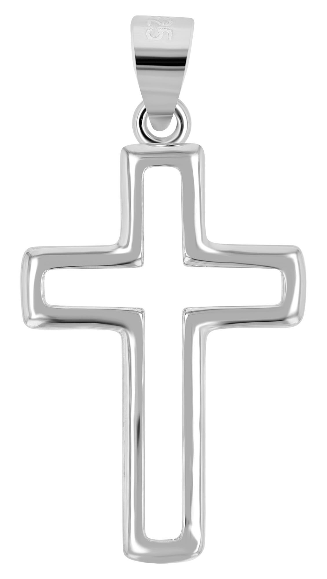 925er Sterlingsilber Kreuzanhänger "Umi", rhodiniert