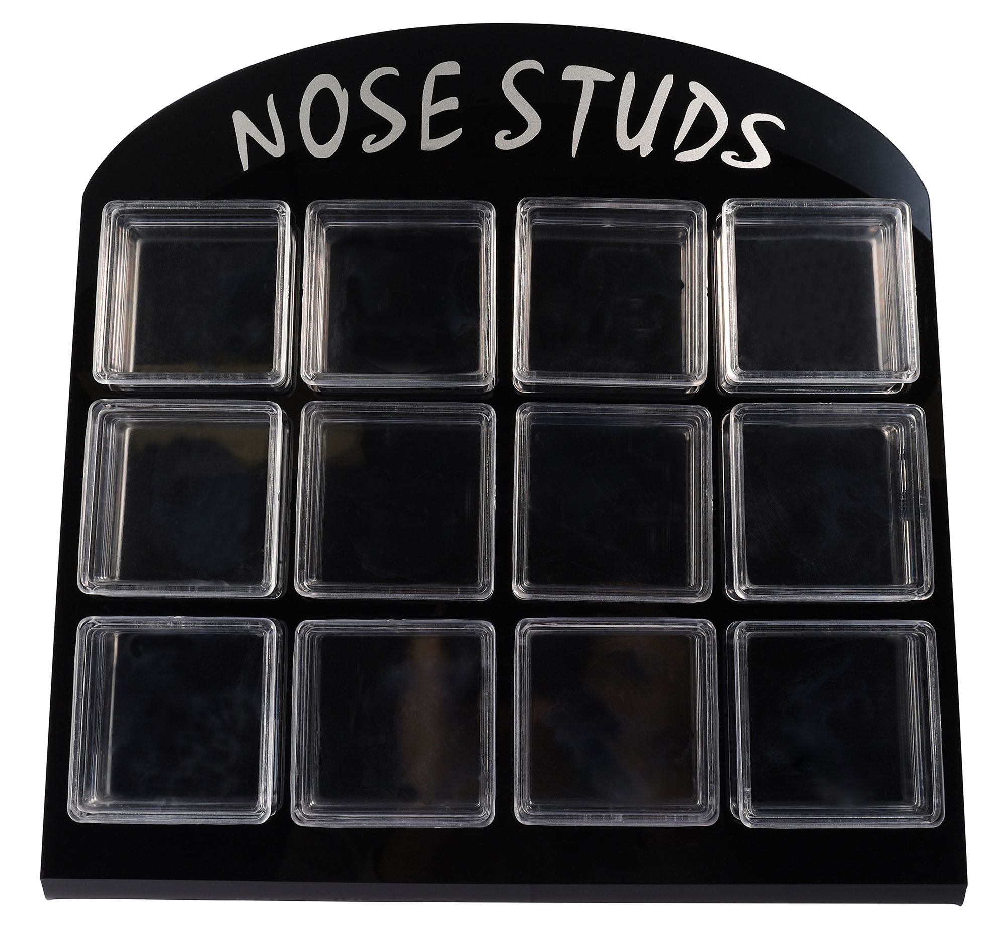 Display für Nasen Piercing ( für 12 Boxen) in schwarz