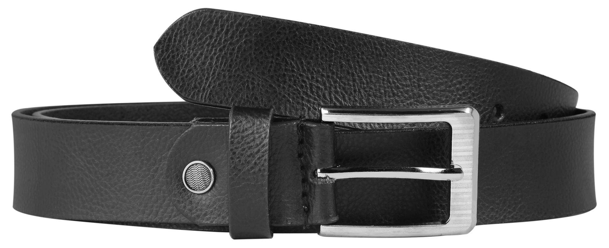 Leonardo Verrelli echt lederen riem, inkortbaar, zwart, 100 cm