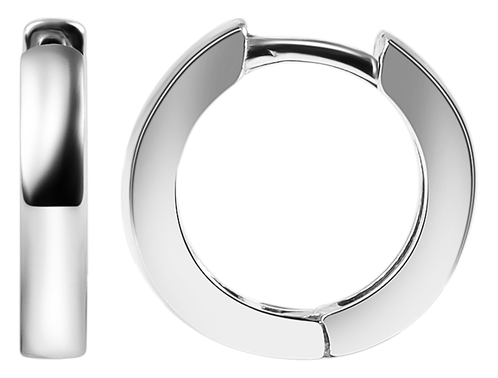 925/- Echt zilveren scharnierende hoepel oorbellen "Alinka", 925/gerhodineerd