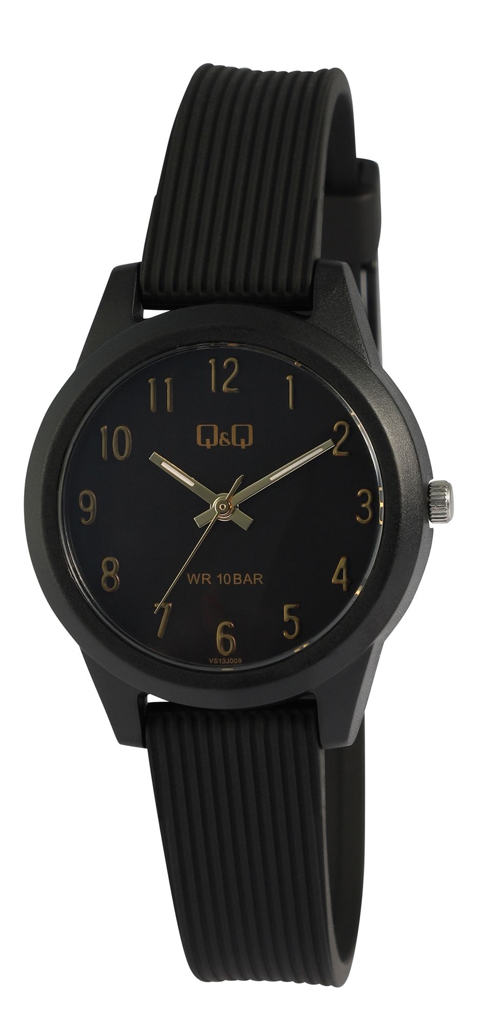 Q&amp;Q dames-/jeugdhorloge, kunststof band, 10 ATM, Ø 32 mm, zwart