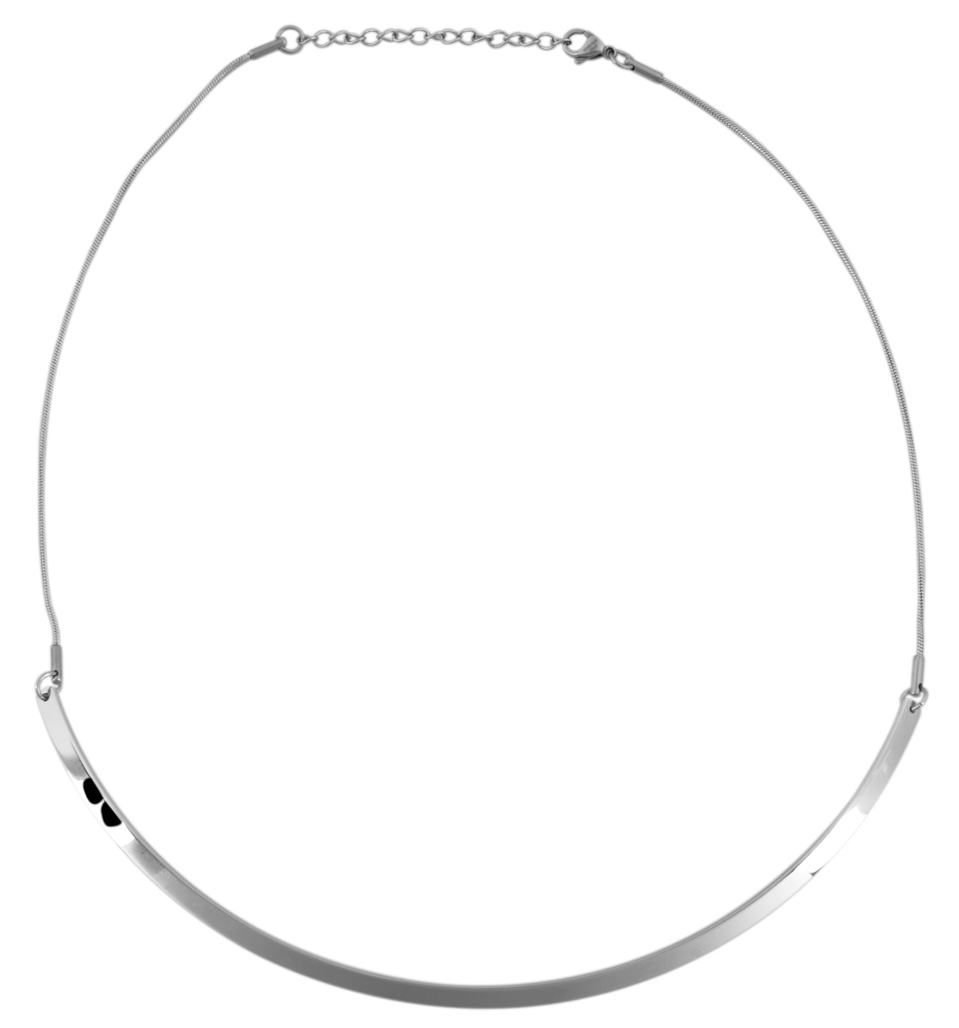 Akzent Schlangenkette mit U-Element, Edelstahl, silberfarben, Länge 40 cm