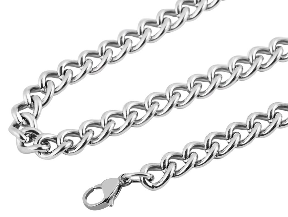 Akzent Panzerkette, Edelstahl, silberfarben, Länge 70 cm