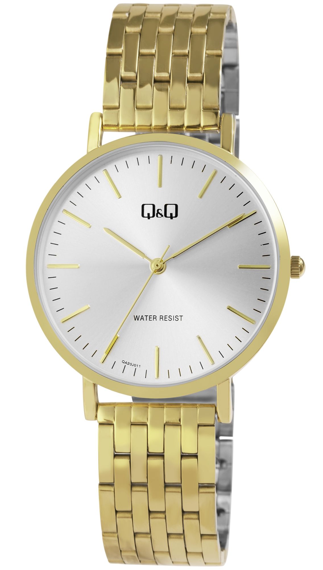 Q&Q Herrenuhr mit Edelstahlarmband, 3 bar, goldfarben