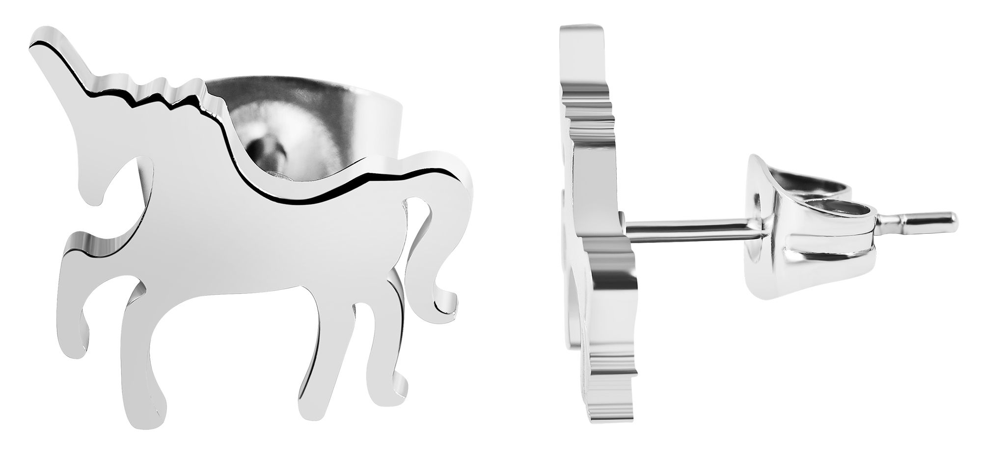 "Caz" Edelstal Kinder-Ohrstecker - Einhorn