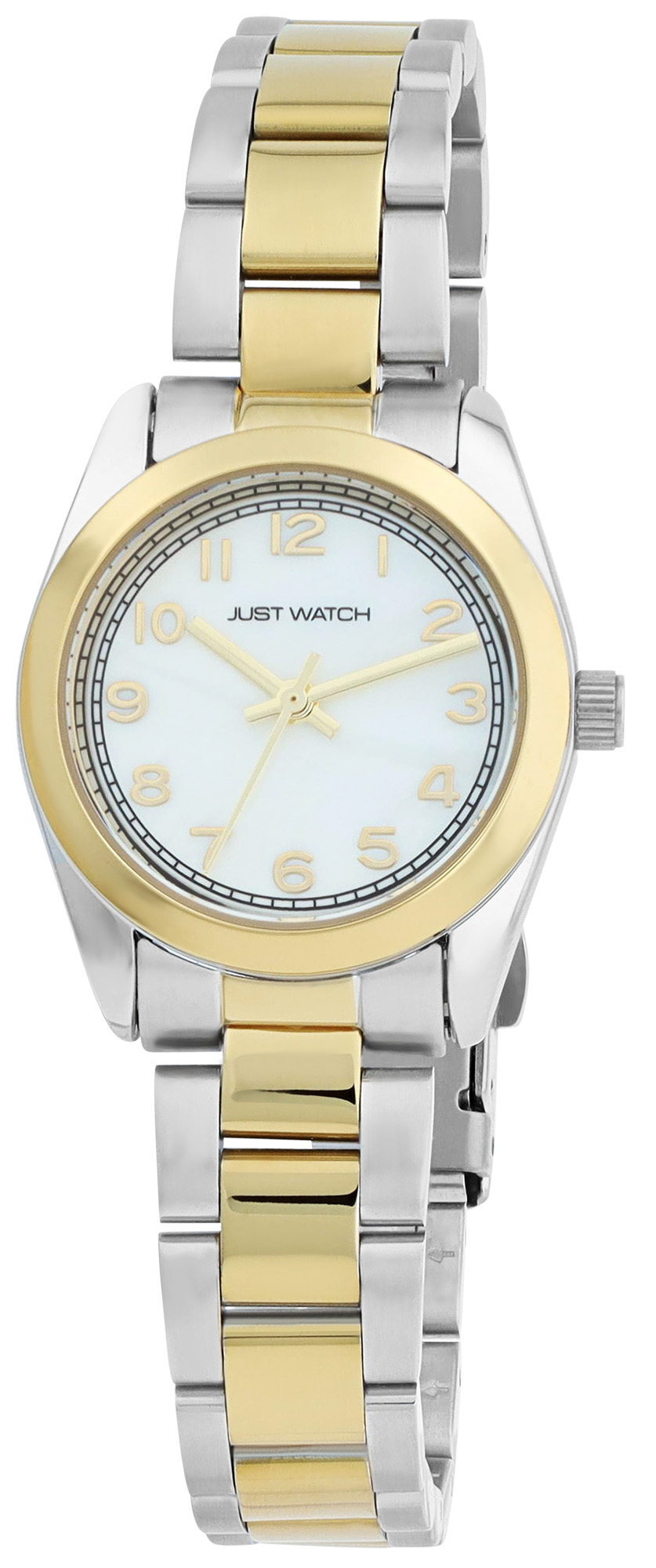 JUST WATCH dameshorloge "Mathilda" met roestvrij stalen armband, Ø28 mm, tweekleurig parelmoer, 5ATM