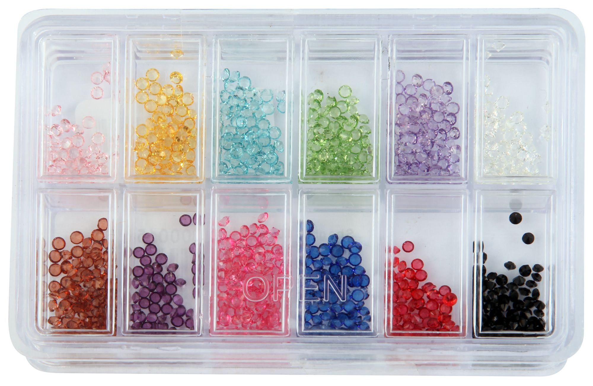 Glasblokken in het assortiment in 12 verschillende kleuren