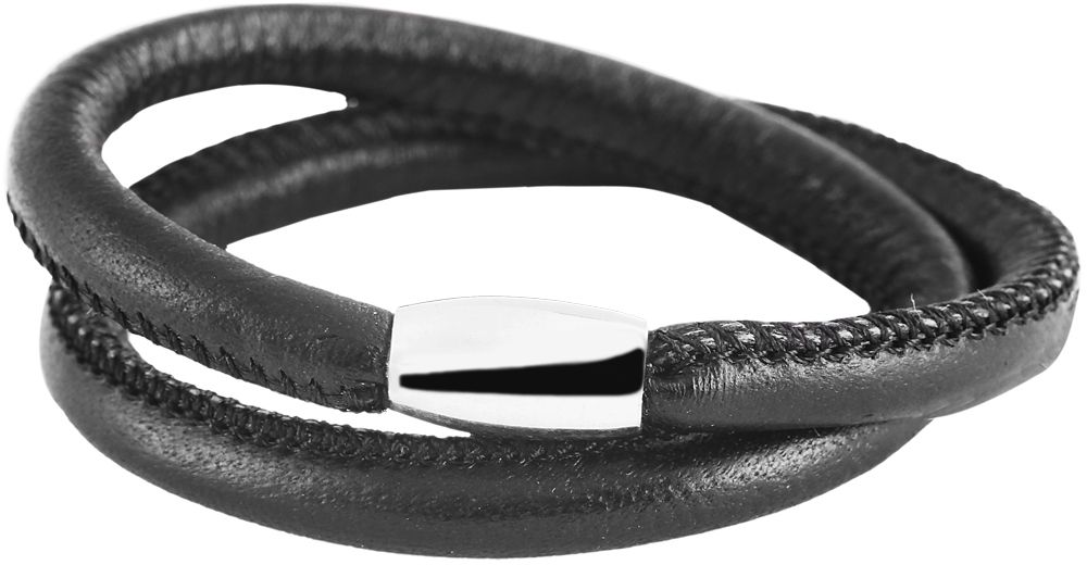 Cham Cham echt lederen ronde armband, lengte 36 cm, Ø 6,7 mm